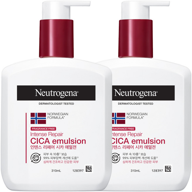 뉴트로지나 인텐스 리페어 시카 에멀젼 바디로션, 310ml, 2개