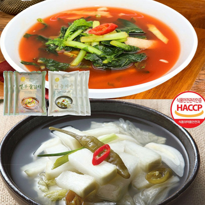 [ 동치미 물김치 명인1호] 열우물 연동치미 열무물김치 실속 포장 절찬판매중, 6개, 500g