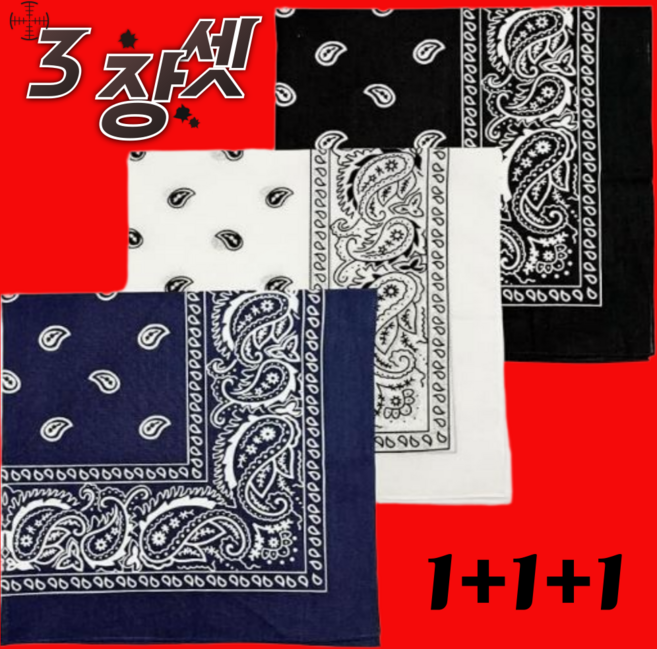 투카 등산 손수건 대형 등산용 스카프 스포츠 여성 남성 수건 아웃도어 어린이 가제 운동회 남자 여자 힙합 두건 운동 산악 지도 타올 페이즐리 반다나 블랙 화이트 네이비 1+1+1