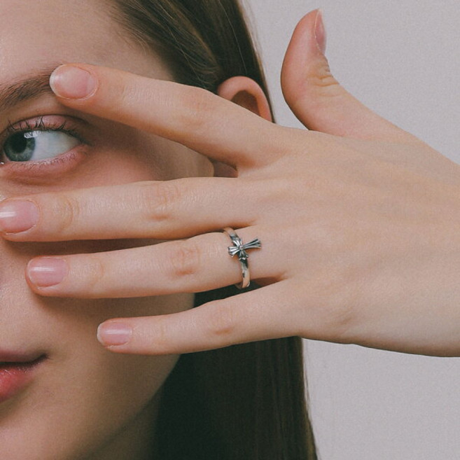 제이로렌 앤틱 크로스 실버 반지 R0708