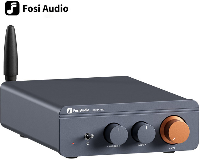 Fosi Audio-BT20A Pro 블루투스 하이파이 미니 앰프 300Wx2 TPA3255, 회색