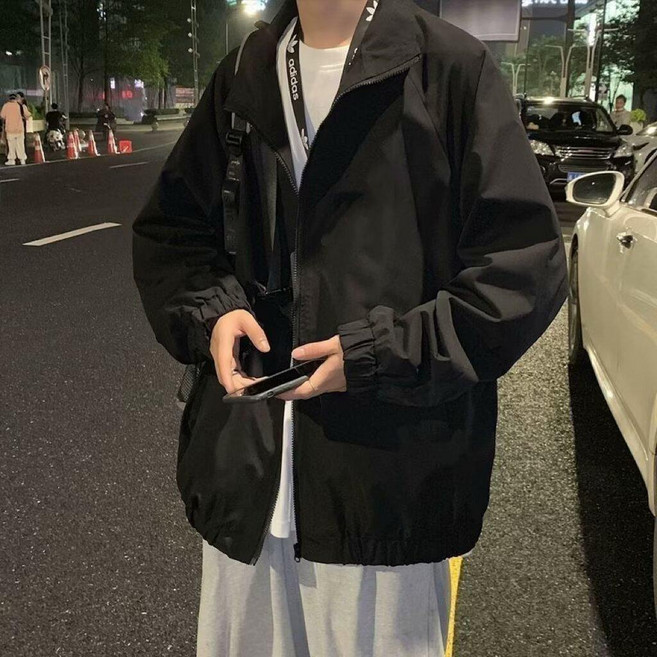 男士教練夾克 黑色