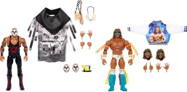 마텔 WWE 얼티밋 에디션 액션 피규어 2팩 최고의 원한 '92 워리어 & 파파 샹고 6인치 슈퍼스타 액세서리가 포함된 수집품 세트