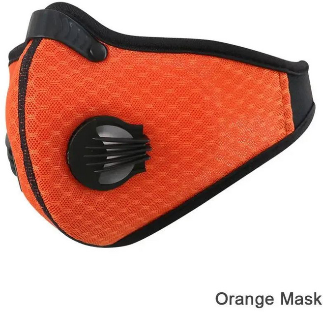 마스크 필터 마스크가 활성탄 방지 세척 훈련 PM2 야외 스포츠 사이클링 오염 있는 가능, 주황색, 1개, 주황색