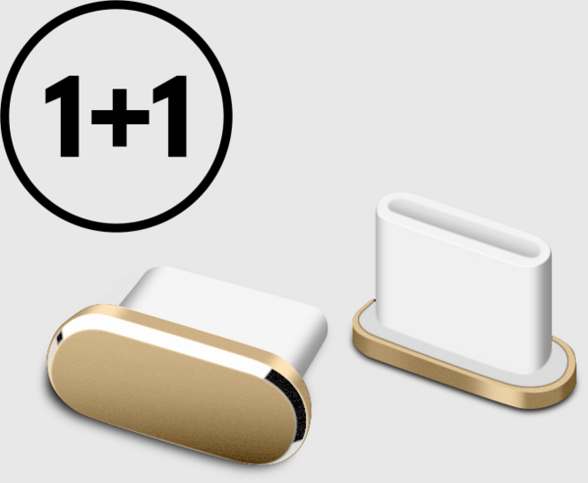 리빙릿 c타입 마개 보호캡 알루미늄 충전 단자 먼지 차단, 2개, 골드