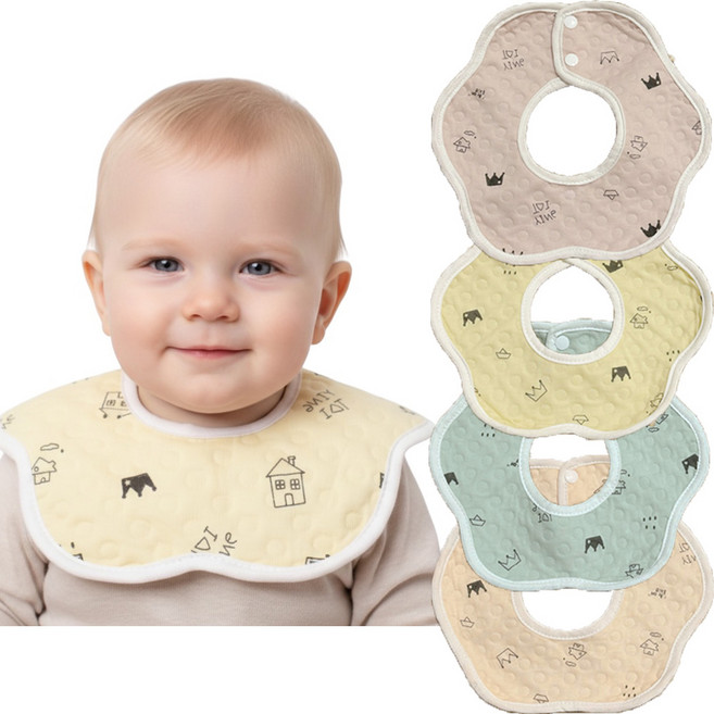 불로홈 롤링 아기 다이마루 턱받이 3종 방수 라운드형