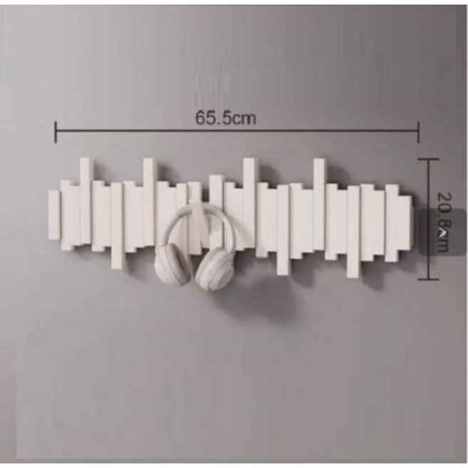 원마켓 고급 수입 너도밤나무 피아노 건반 벽걸이 10키 65cm, 화이트 (65.5x20cm), 1개