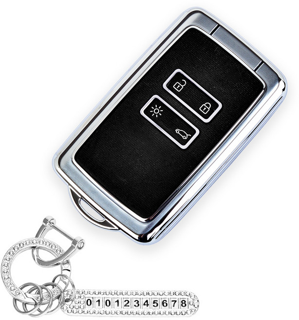 튜모 호환 QM6 SM6 XM3 투명 골드 실버 라인 차 키케이스 키커버 키링 키홀더, SX-01, 실버라인