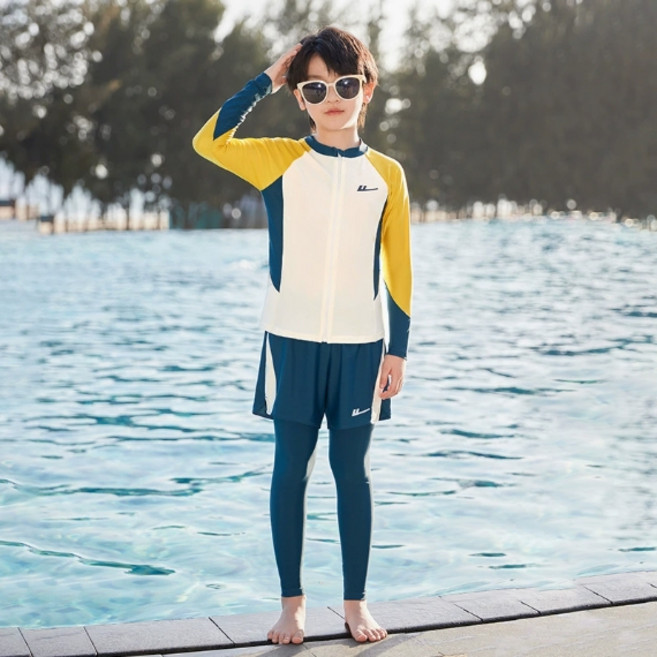 키즈목마 2024신상 아동 주니어 수영복 초등 남아 래쉬가드 상하세트 반바지일체형