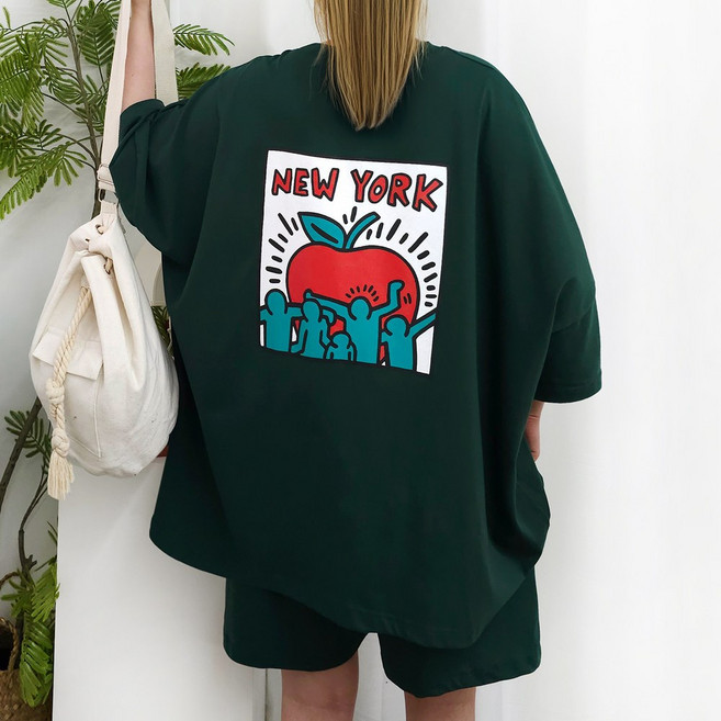 [제니블리] 브루클린 반팔 반바지 셋업 5XL 3COLOR // 국내생산 55~99까지 여름 빅사이즈 오버사이즈 츄리닝 트레이닝 세트