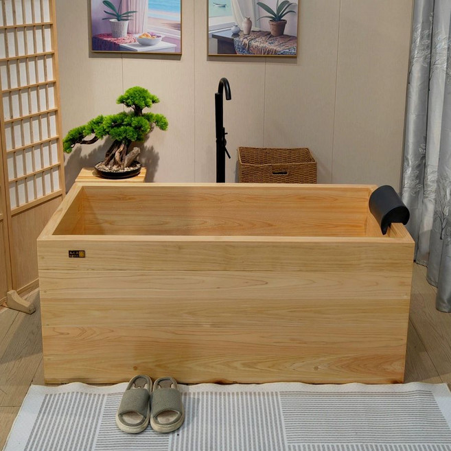 일본식 나무욕조 히노끼탕 히노키탕 목욕탕 반신욕기, 1개, 170 x 70x60 히노키우드