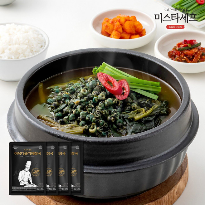 미스타셰프 아욱다슬기해장국 500g 4팩, 4개