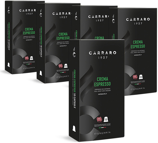 까라로 네스프레소 호환 커피캡슐 블랙라인 크레마에스프레소, 5.2g, 10개입, 5개