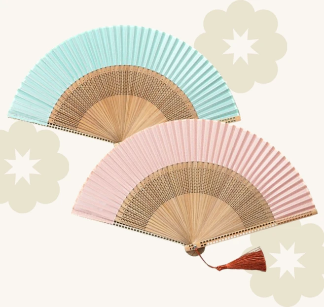 오디너리아틀리에 비비드 합죽선 부채 대나무 무지 접이식 너슬, 1개, 핑크+민트 - 쿠팡