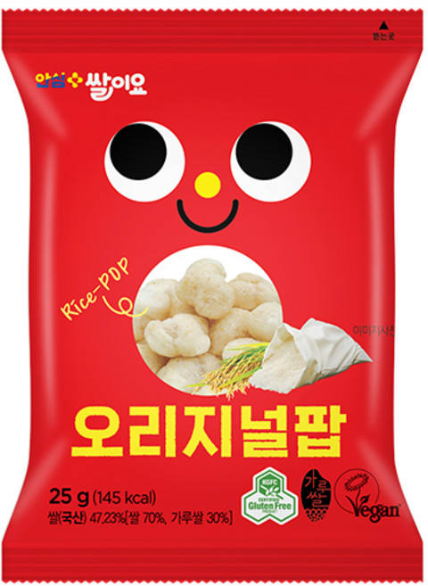 청원생명쌀 안심플러스 튀기지 않은 쌀과자 쌀이요 오리지널팝, 25g, 1개