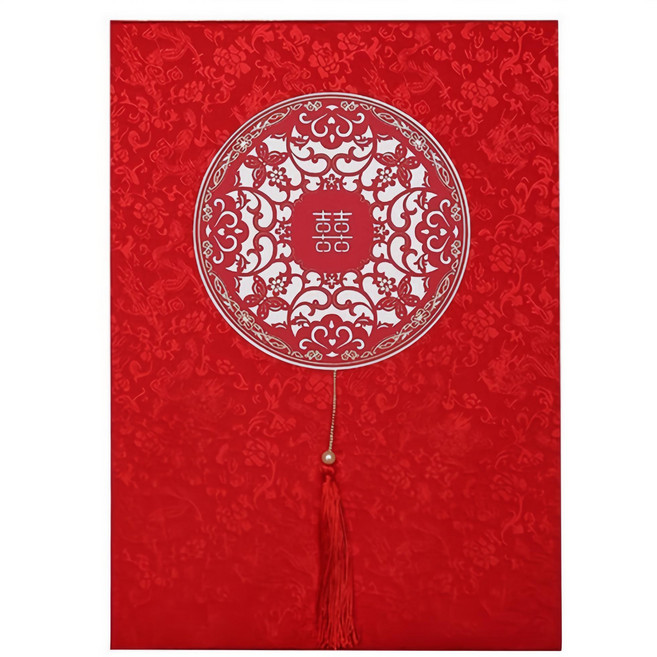 婚禮/訂婚 禮金簽到簿, 紅, 1個