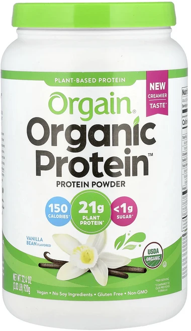 새해 건강을 선물하세요 Orgain Organic Protein™ 분말 식물성 바닐라빈 맛 920g(2.03lb) 특별관리진행, 920g, 1 - 쿠팡