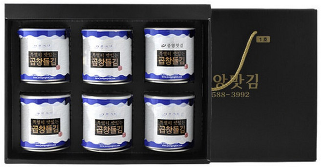 특별히 맛있는 곱창 돌김 캔김 선물세트1호 6캔 / 명절선물 / 원초부터 다른 명품 김, 1세트, 35g