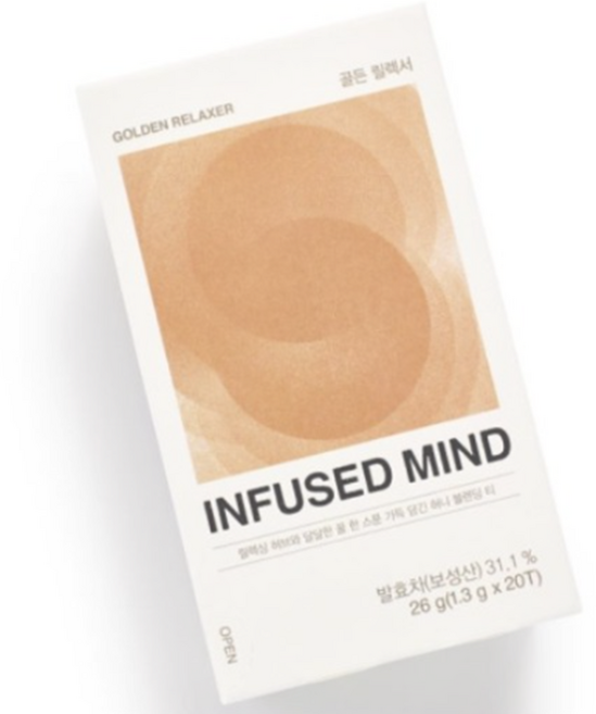 [대한다업] 인퓨즈드마인드 골든릴렉서 제로슈가 꿀차 캐모마일 블렌딩티, 2개, 20개입, 1.3g