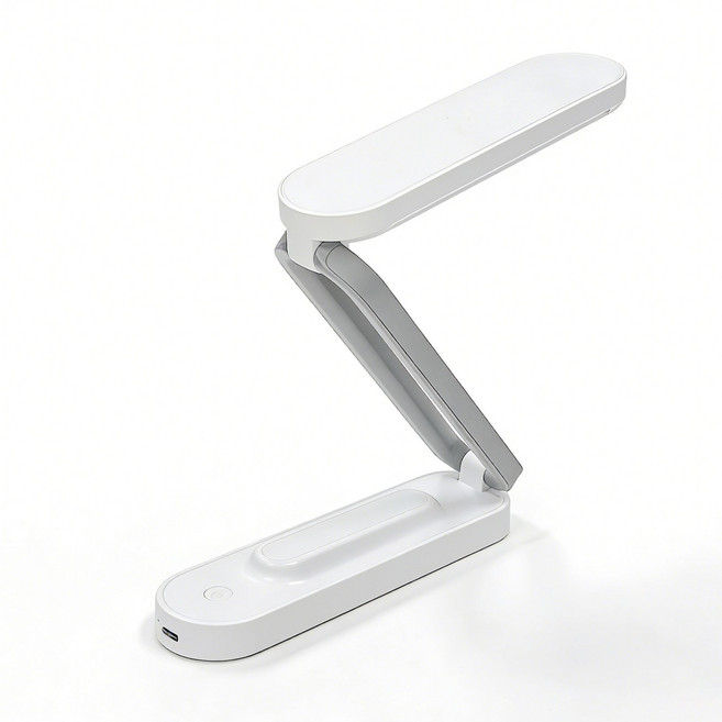 H HNMA HN 휴대용 스탠드 접이식 밝기 조절 가능 침실 사무실 서재 등 다용도 적용 180 각도 조절 가능 학생 미니 스탠드 조명 봄맞이 선물 근로자의 날 하마, 흰색