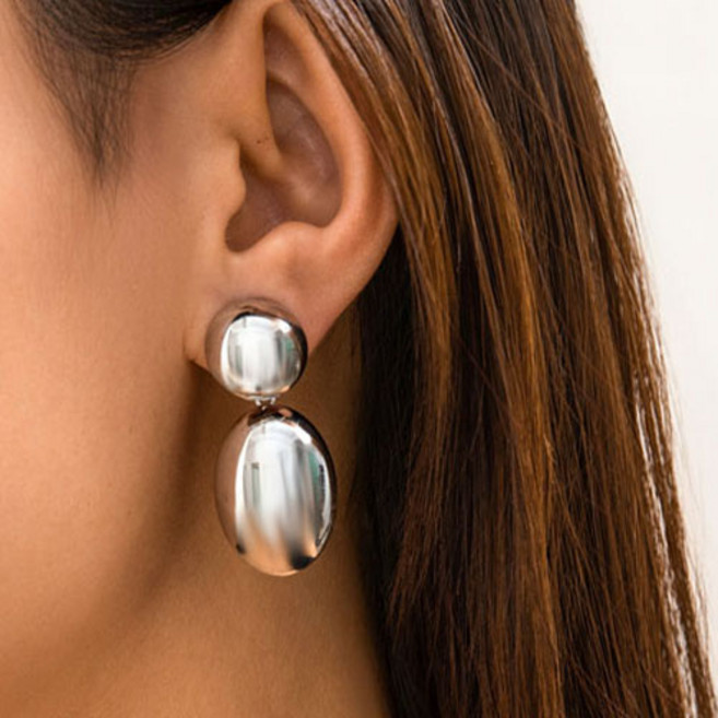 여성 파티 공연 행사 볼드 라운드 드롭 귀걸이 A1564