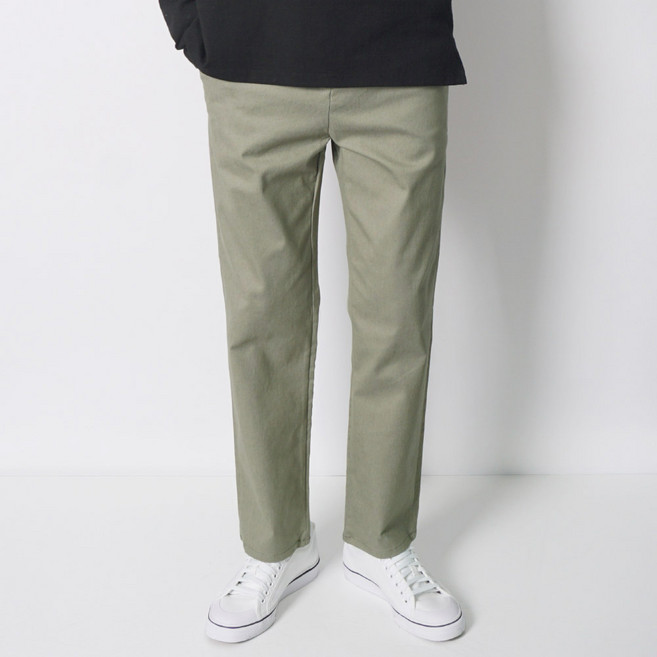 남자 면바지 밴딩 치노 스판 봄 빅사이즈 고무줄 9부 336