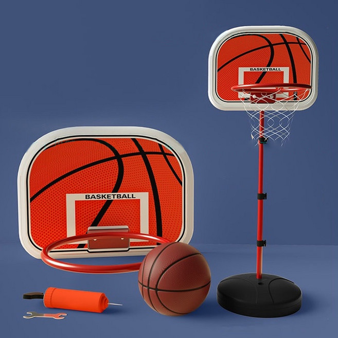 可升降伸縮式兒童室內外籃球架, 紅色, 1個