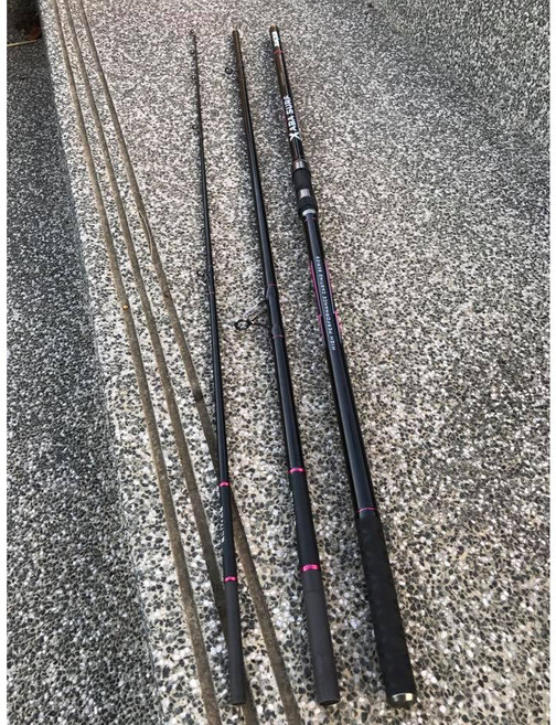 漁魂釣具行 50號三節式七珠並繼遠投竿, 尾1竿節