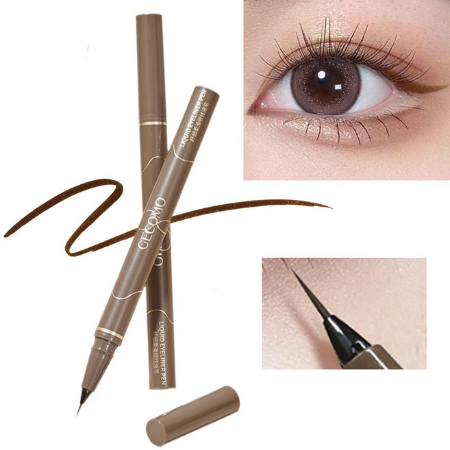 초슬림 워터프루프 초슬림 펜슬 멀티 언더래쉬 물땀 문질러도 안지워지는 극세사 브로우3 in 1 초정밀 멀티 눈썹 언더속눈썹 라인 애교살 롱래스팅 스머지프루프 아이라이너, 1개, 02 브라운