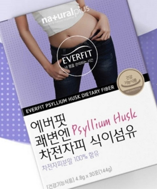 건강기능식품 에버핏 쾌변엔 차전자피 식이섬유 30포 ks내츄럴, 4.8g, 1개