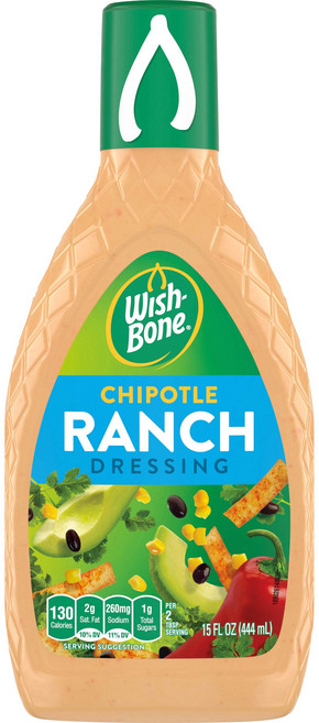 치폴레 랜치 425그램 위시본 치폴레 랜치 드레싱 444밀리리터 Wish-Bone Wish-Bone Ranch Dressing, 15 Fl Oz (1팩), 443ml, 1개