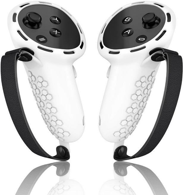 스냅케이스 메타퀘스트3 콘트롤러 스트랩 실리콘 케이스 MQ36, 화이트, 1개