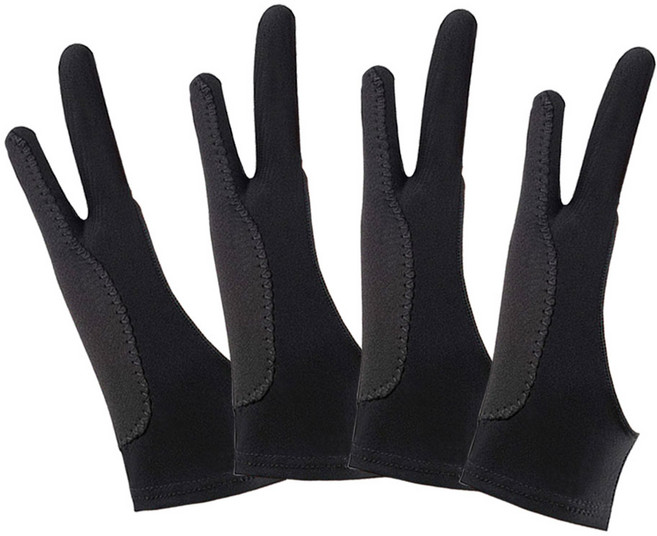 코욜하우키 [ 4개 세트 ] 타블렛 태블릿 드로잉 장갑 3겹 터치방지용 그림장갑, 02)드로잉장갑 M사이즈 4개