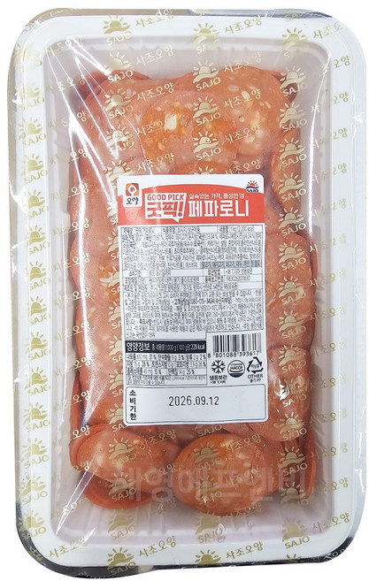 사조오양 페파로니 냉동 피자토핑 업소용소세지, 3개, 1kg