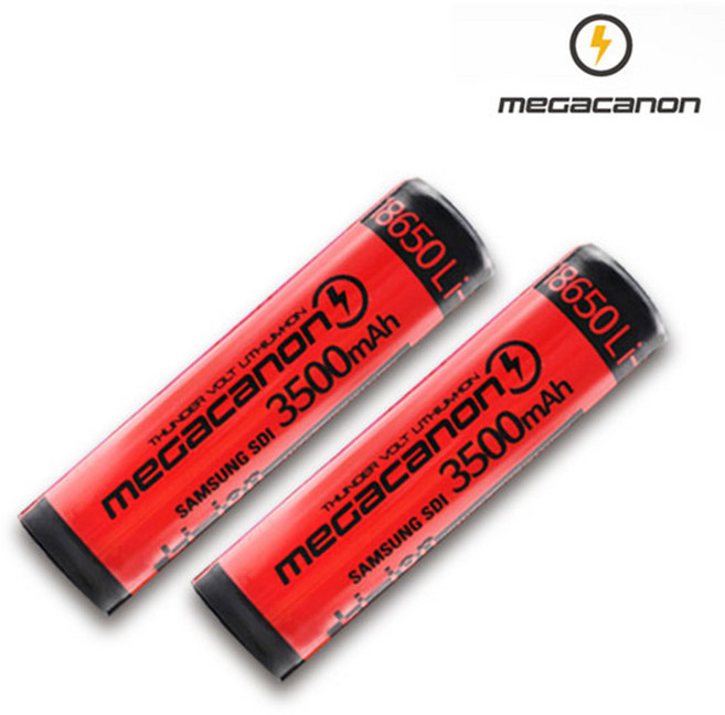 (2개세트) 18650 배터리 메가캐논 3500mAh 충전지, 1개입, 2개