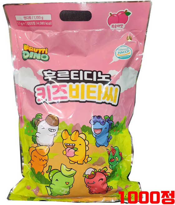 후르티디노 키즈비타씨 복숭아맛 1000정 대용량 비타민c, 1개