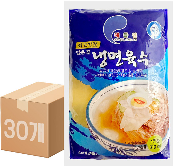 해인 얼음골 냉면육수 쇠고기맛 310ml, 30개