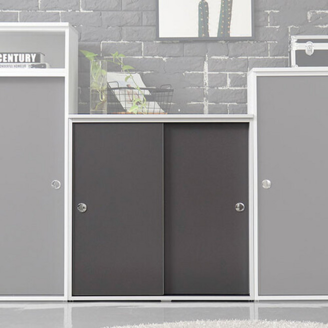 800x400x800 이동선반 미닫이형 수납장 신발장 3컬러 H1-9965, 메탈그레이