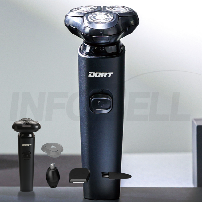 도르트 남성용 차량 충전식 쉐이버용 3헤드 전기면도기, DMS7, 혼합색상