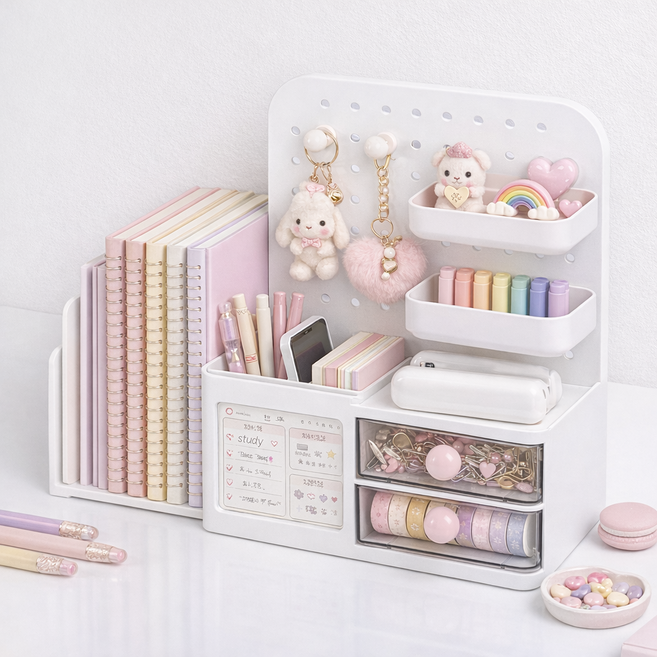 벨이지몰 칸칸정리 책상서랍 책꽂이 연필꽂이, 화이트, 1개