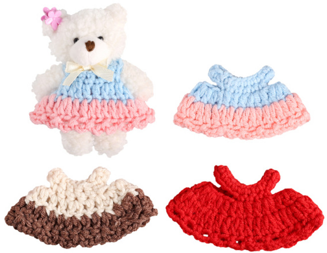 뜨개 인형옷 원피스 [3647] / 모루 인형 부자재 소품 의상, 레드, 1개