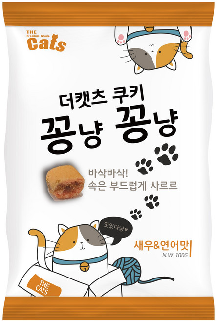 더캣츠 고양이 바삭쿠키 꽁냥꽁냥, 혼합맛(새우/연어맛), 100g, 10개