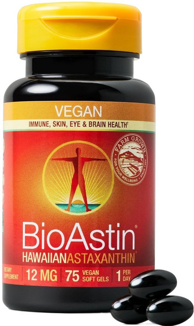 바이오스틴 하와이안 아스타크산틴 12mg 비건 소프트젤, 75정, 1개