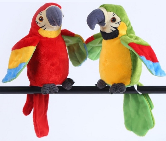 해피하우스 녹음인형 말 따라하는 앵무새 가족 화목 웃음제조기 재밌는 3총사, 그린, 1개