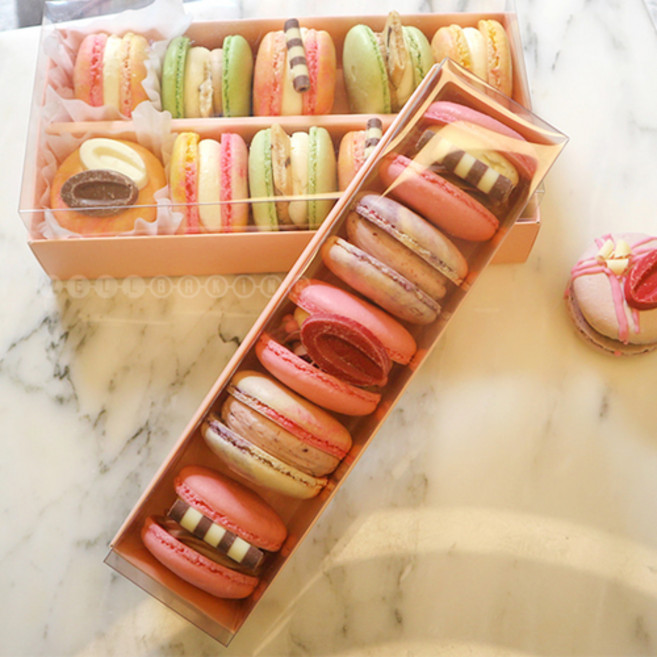 웰베이킹 뚱카롱 마카롱 상자 5구 피치핑크 (수량 선택) / 포장 박스, 50개