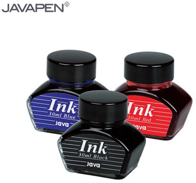 자바 병잉크 30ml /만년필용 흐름이 좋고 부드럽게 써집니다, 레드