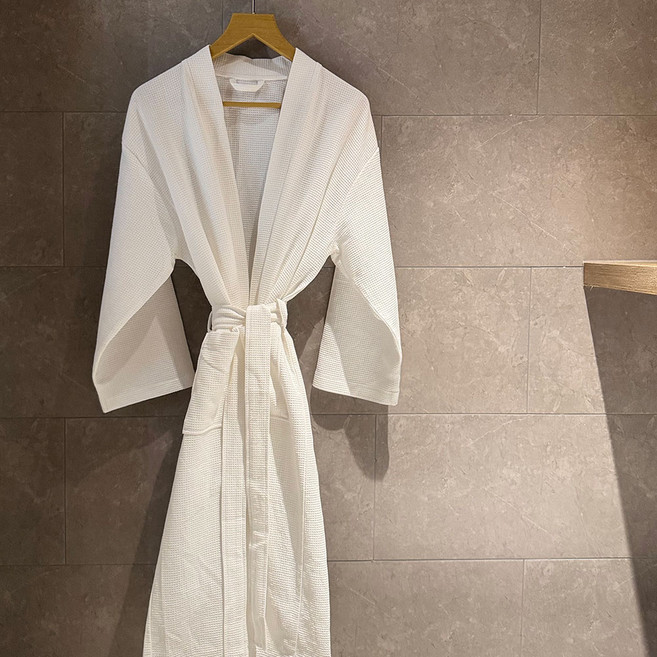 사라벨 100% 순면 와플 호텔 가운, 1개, 화이트 FREE