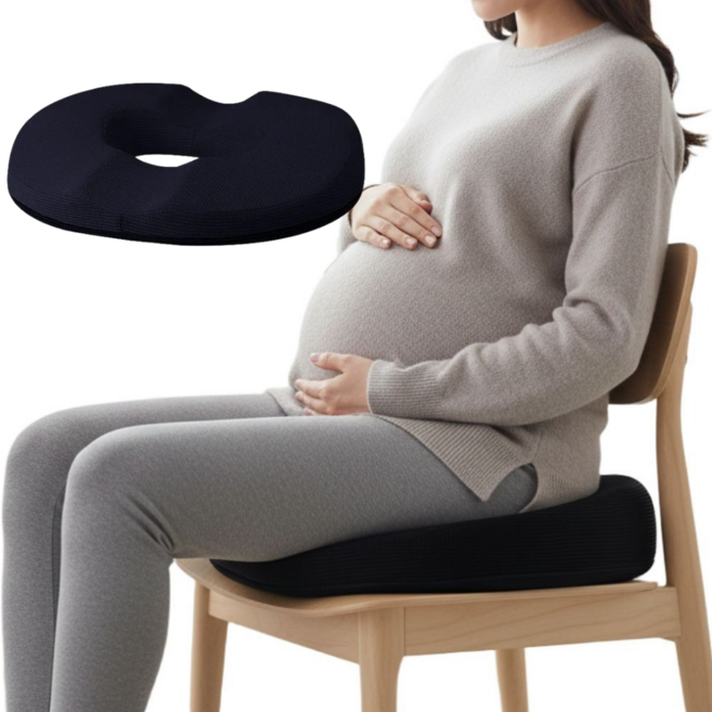 리젬톤 산모 회음부 임산부 도넛 방석, 블랙, 1개
