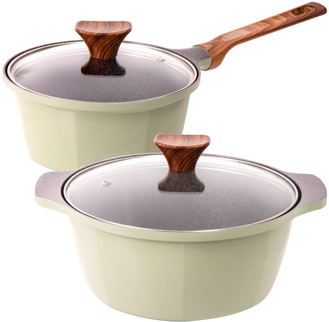 캡스톤 글램레트로 냄비세트 가스용, 올리브, 가스용 18편수+22양수, 1세트