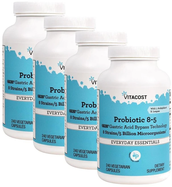 비타코스트 프로바이오틱 8종 50억 유산균 캡슐 Vitacost Probiotic 8-5, 240정, 4개 - 쿠팡